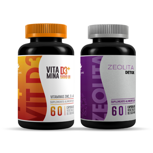 Vitamina D3 60 Cáps + Zeolita 60 Cáps POST QUIMIOTERAPIA